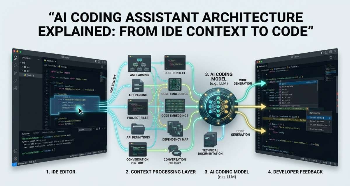 AI Coding Assistant Architecture Explained: From IDE Context to Code